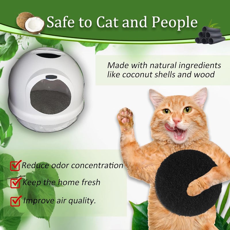 PurifyLogix 6 Pack Cat Litter Box Replacement Filters Compatible with Petmate Booda Dome Cat Litter Box – Activated Carbon Charcoal Filters to Absorb Odors and Control Damp for Keeping Fresh - Image 5